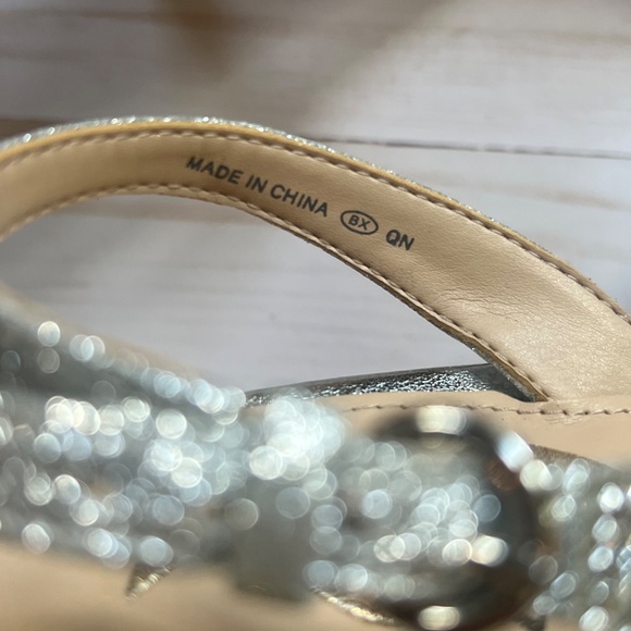 Nina “Nerice” Silver Crystal Mid Heel Sandals – Women’s size 9.5 - Picture 7 of 11